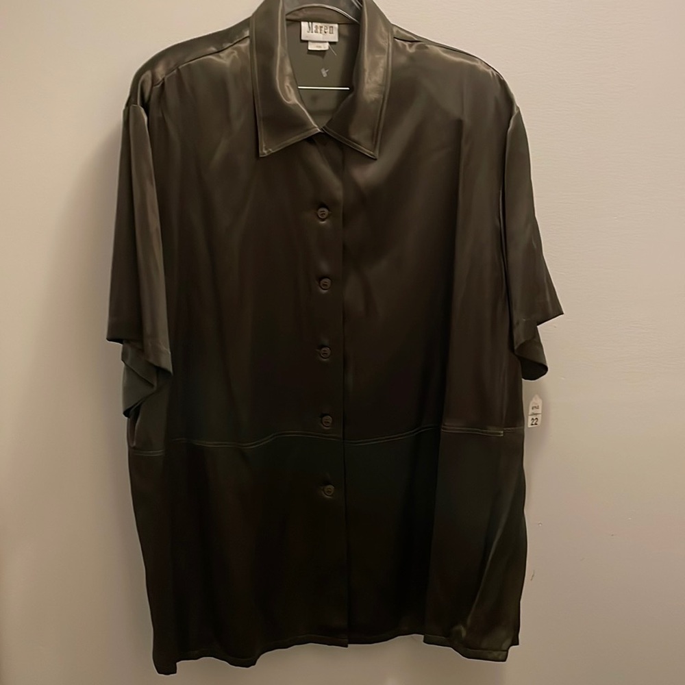 Faux satin top